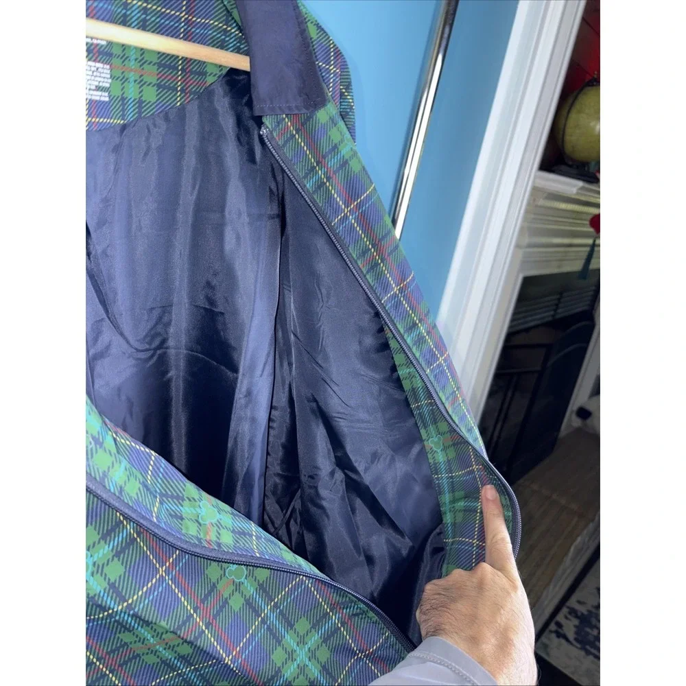 Disney‎ Store Full Zip Golf Jacket Size XXL Pluto Mickey Green Plaid Disney Golf